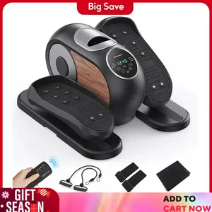 Mini under desk elliptical trainer machine, electric seated pedal exerciser for home, quiet & compact ellipse leg exerciser with display monitor, remote control and 12 adjustable speeds