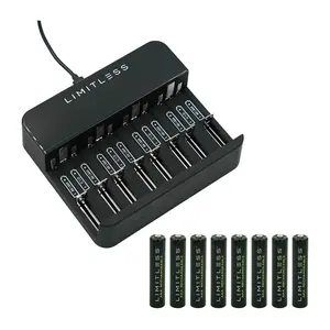 Limitless Rechargeable Batteries with Digital Display Charging Dock