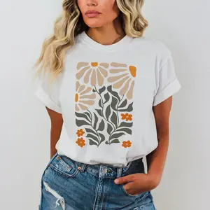 Boho Wildflowers Graphic Tee, Floral Nature Design, Art Nouveau & Art Deco Style, Unisex, Comfortable, Suitable for All Seasons, Perfect for Flower Lovers
