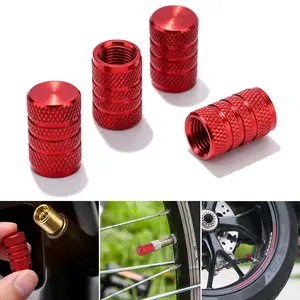 4Pcs Aluminum Tire Valve Stem Caps, Anti-Leak Dustproof Covers with O-Ring Seal for Car, Truck, SUV, Motorcycle & Bike