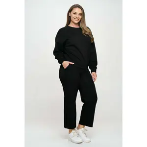 Plus Size Womens Soft Scuba Pullover Sweater