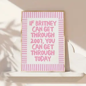 1 Piece, Canvas Wall Art Poster Decorative Painting, Wall Art, Poster, Quote, Vintage, Girl Wall Art, Y2K Inspirational Quote Pink Quote Poster Art, Suitable for Bedroom, Corridor, College Dormitory, 90s Vintage Decorat, Decoration