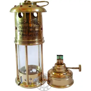 100% Working Brass 7" Miner Lamp Antique Maritime Ship Boat Oil Lantern Home Decor Gift