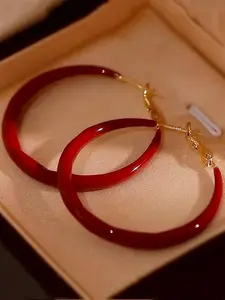1 piece elegant circular earrings hoops for ladies in 6 colors - size 1.97 inches, versatile and fashionable, perfect gift for any occasion - birthday, holiday, daily wear, party, festival, Valentine's Day, graduation season, birthday, travel, party