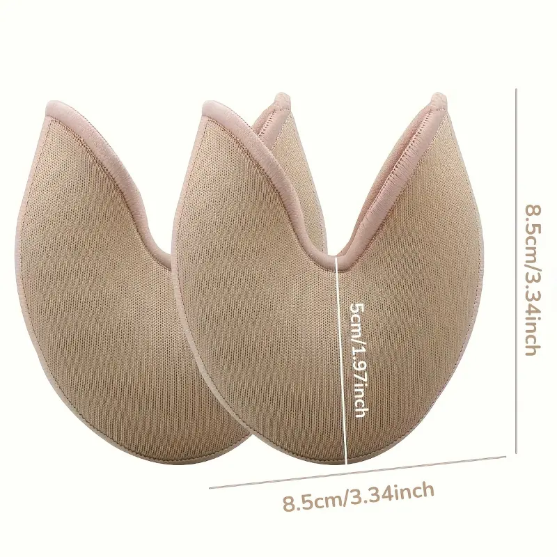 2 Pcs Silicone Ballet Pointe Toe Pads - Ouch Pouch Protectors For Comfortable Dance Practice Shoe Walking Footwear Insoles Nail Weight Vacuum Brown