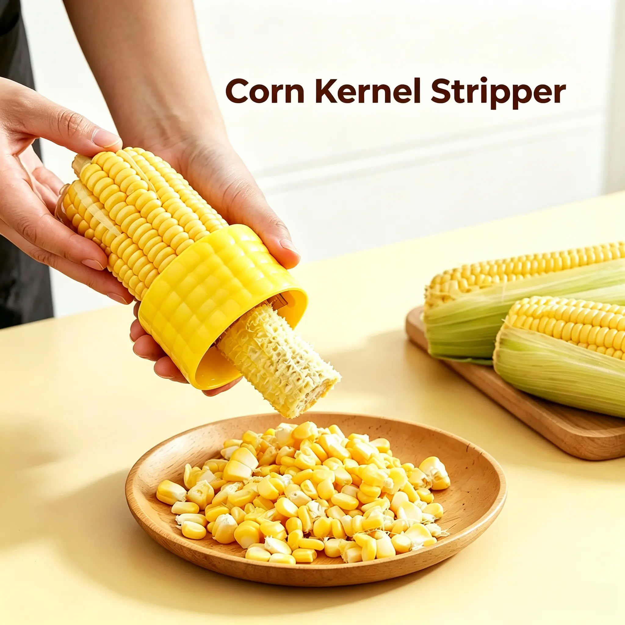 Stainless Steel Handheld Corn Kernel Stripper with Collection Cup - No-Mess Kitchen Prep Tool, Lightweight Utensil for Home Cooking & Daily Use