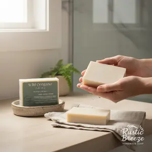 Rustic Breeze Wild Oregano Calm Bar Goat Milk Soap for Sensitive Skin Soothing Nourishing Handmade Soap 3.5oz