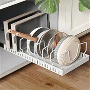 1pc Pot and pan storage compartments under cabinets, pull-out lid storage compartments, divider pot racks, cutting board racks, cookie paper storage compartments, cabinet sliding drawers