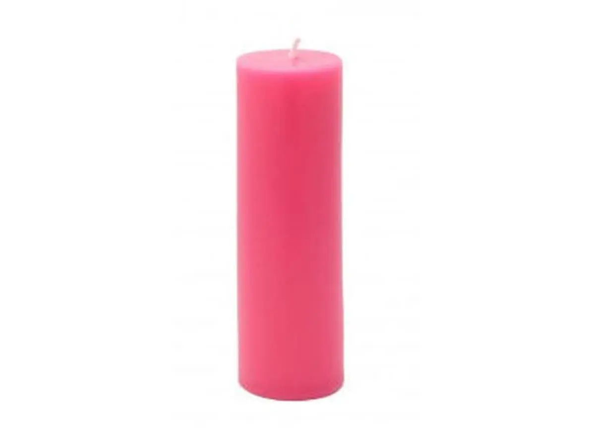 CPZ-117-24 Round Unscented Long-Lasting 2x6 in. Hot Pink Pillar Candle - 24pcs Bulk Case for Home Decor, Room Decor