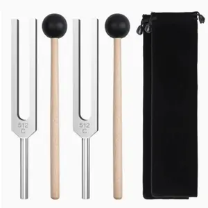512hz Tuning Forks Set of 2, Aluminum Alloy with Silicone Hammer and Storage Bag, Ideal for Yoga Meditation Relaxation