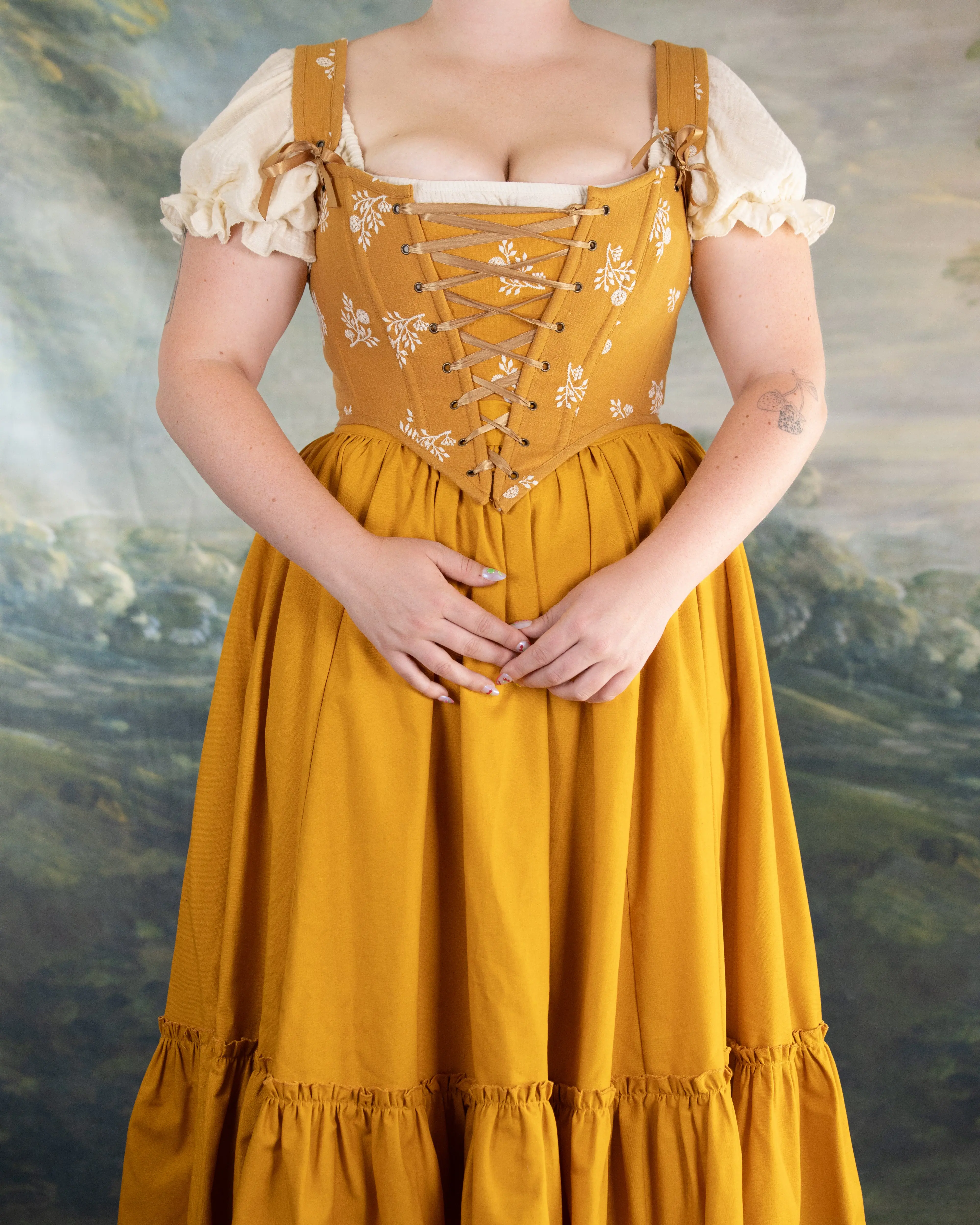 Yellow and White Floral Corset Yellow and White Floral Corset