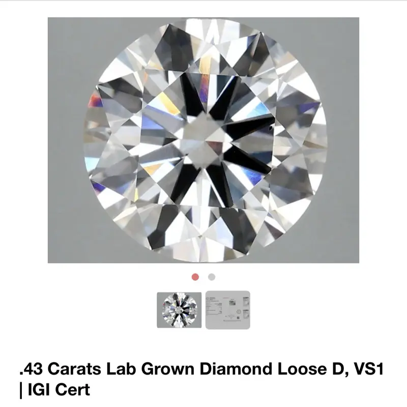 .43 Carats Lab Grown Diamond Loose D, VS1 | IGI Cert