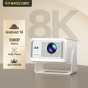 [US Warehouse] Magcubic HY350MAX 900ANSI Projector Auto Focus 8K Decode Android 14 Allwinner H726 Built-in 15W HiFi Speaker Dual WiFi6 BT5.4 Native 1080P 1.0:1 short Throw Portable Smart Projector For Home Cinema Movie Night Summervibes