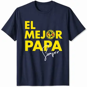Menswear Round Neck Stylish T-Shirt, Club America Soccer Fan Top, Funny Dad Gift for Father’s Day, Men’s Casual Short-Sleeve Game Day Outfit Streetwear