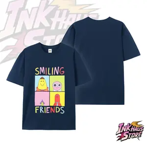 Smiling Friends: A Hero's Joyful Mission--Short-sleeved cotton unisex casual T-shirt