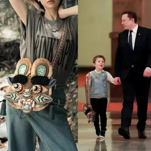 Mask's son's same Chinese style China - Chic tiger head bag - Featuring Traditional Intangible Cultural Heritage Embroidery