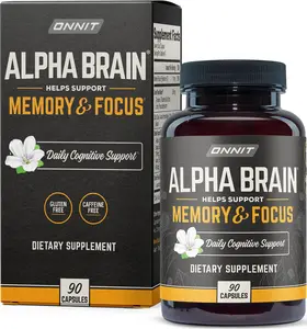 Alpha Brain Premium Nootropic Brain Supplement, 90 Count - Caffeine-Free Focus Capsules for Concentration, Brain Booster & Memory Support - Cat's Claw, Bacopa, Oat Straw
