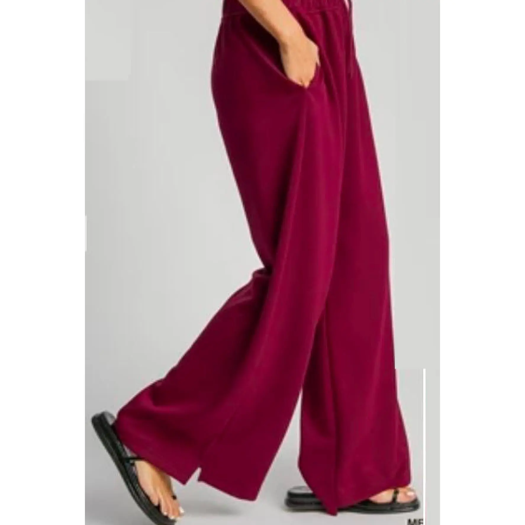 Ms Merlot - Umgee Luxeknit Sweatpants with pockets - Merlot