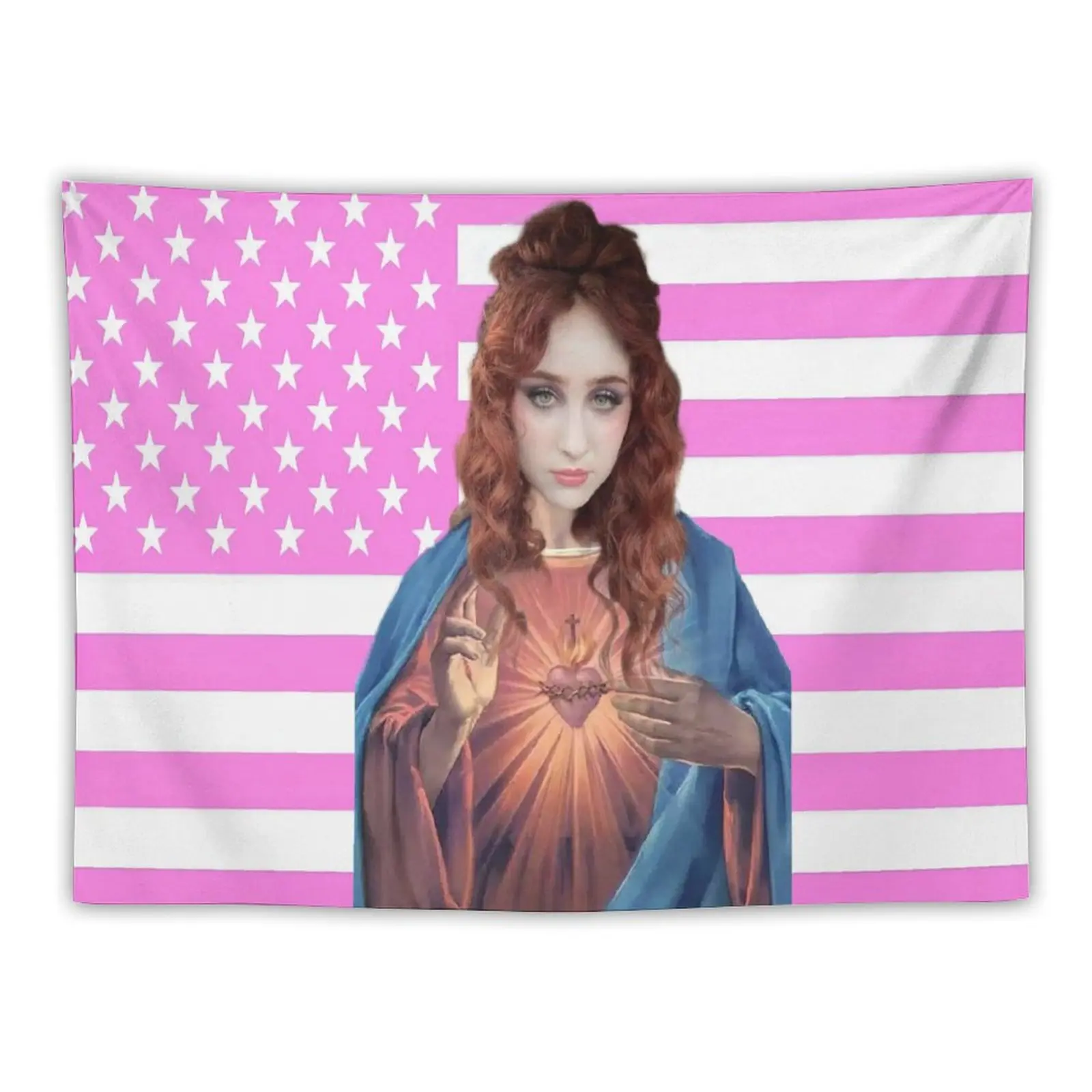 Chappell Roan Music Singer Pink American Flag (4) Tapestry Prints Painting Wall Art Home Decor Tapestries Room Aesthetic