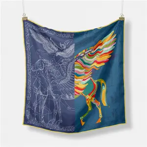 Tianma square scarf, Pegasus silk scarf, shawl, headscarf, scarf, strap.
