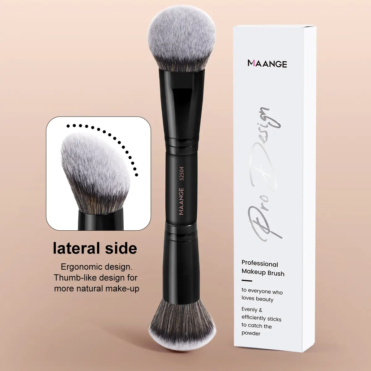 MAANGE 1pc Dual-Ended Makeup Brush Set, Cosmetic Brushes, Sloping Foundation Brush, Powder Brush, Concealer Brush for Blending Liquid Powder, Concealer Cream & Blush, Makeup Brush
