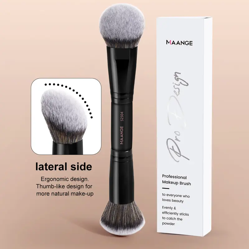 MAANGE 1pc Dual-Ended Makeup Brush Set, Cosmetic Brushes, Sloping Foundation Brush, Powder Brush, Concealer Brush for Blending Liquid Powder, Concealer Cream & Blush, Makeup Brush