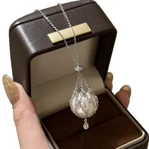 Best-selling net bag pearl necklace, crystal necklace, adjustable necklace