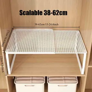 Adjustable Extendable Closet Shelf Divider Multifunctional Storage Organizer for Wardrobe Cabinet Kitchen Shoe Rack Desktop Vertical Shelving