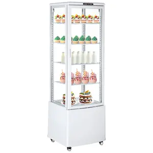 【GARVEE】Commercial Display Refrigerators with 215L to 280L Capacity, Adjustable Shelves, Double-Paned Glass, LED Lighting, Auto Defrost, Compact Countertop or Floor Models, Some with Wheels for Pastries and Beverages