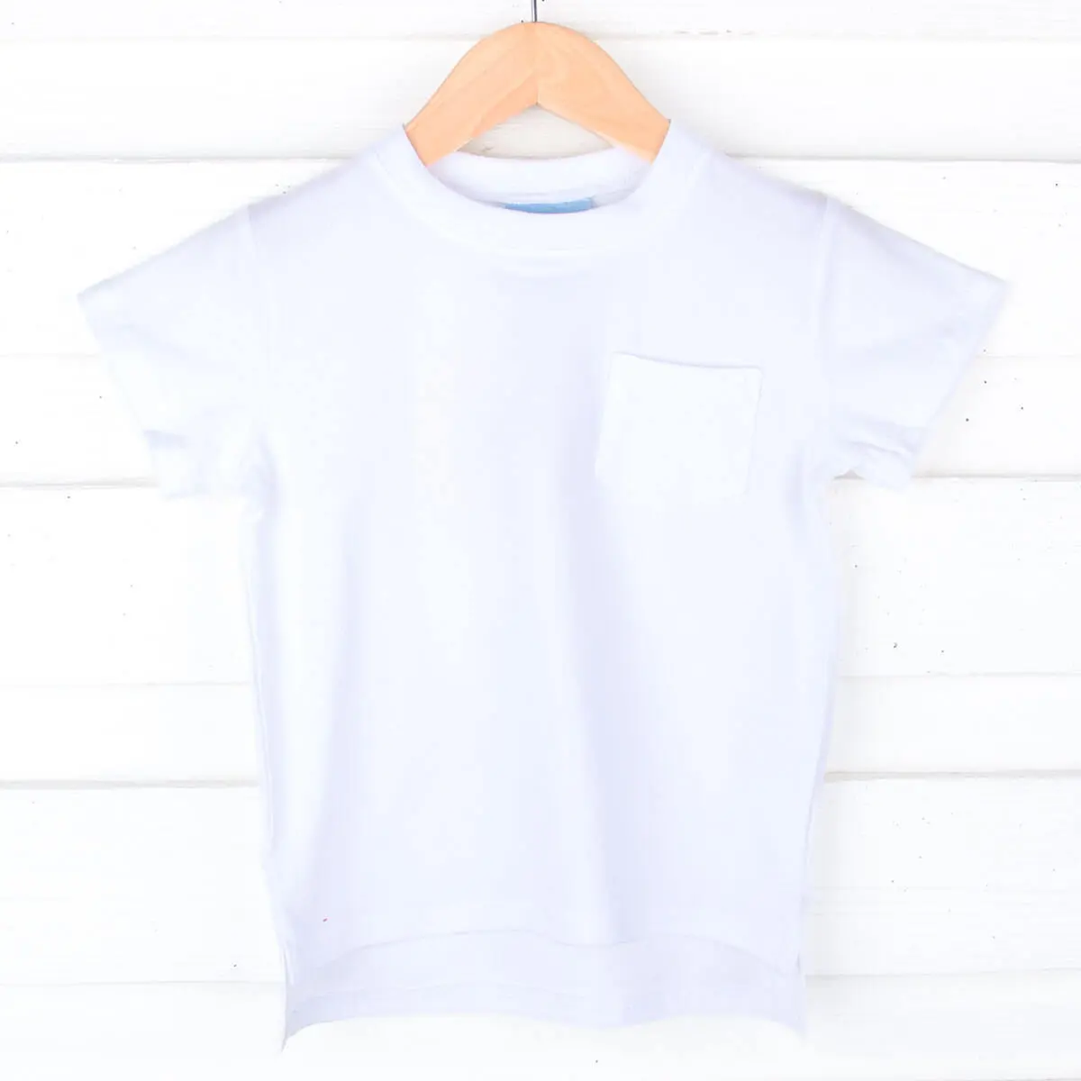 White Short Sleeve Pocket Shirt - Soft Knit T-Shirt for Boys