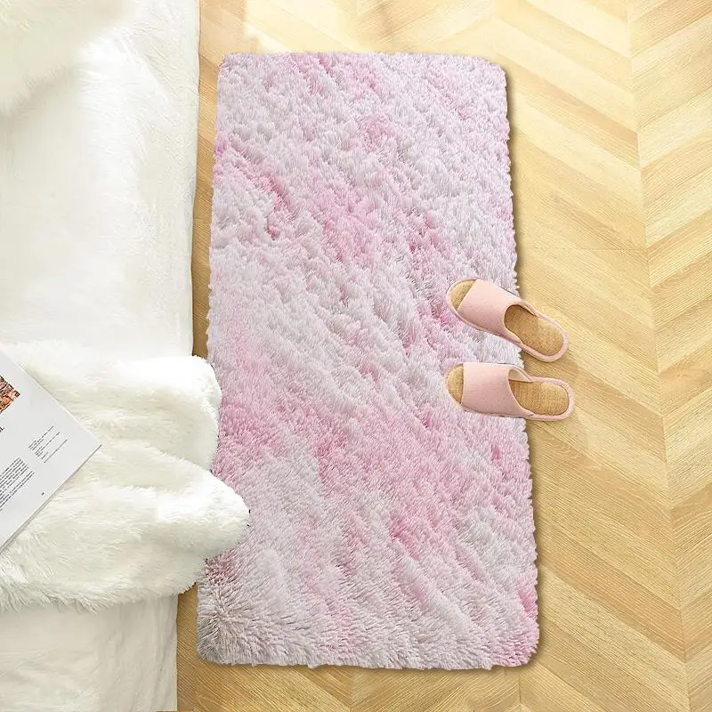 Solid Fluffy Shaggy Rug, 1 Count Soft Anti-Slip Large Area Carpet, Plush Mat For Indoor Living Room Bedroom