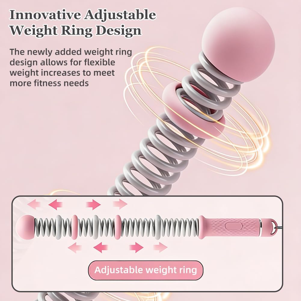 Portable Ropeless Battle Ropes, Adjustable Weights Cordless Battle Ropes for Home Gym with Storage Bag, Weighted Exercise Equipment for Low-Impact Workout, Strength & HIIT, for Men & Women (Pink)