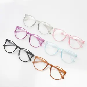 6pcs Retro Blue Light Computer Glasses – Unisex Clear Lens Eyewear with Lightweight Plastic Frame, Vintage Optical Glasses for Reading, Office, Gaming & Daily Use Oversized Aviator Women's Square Cat Eye Sunglasses gold ses