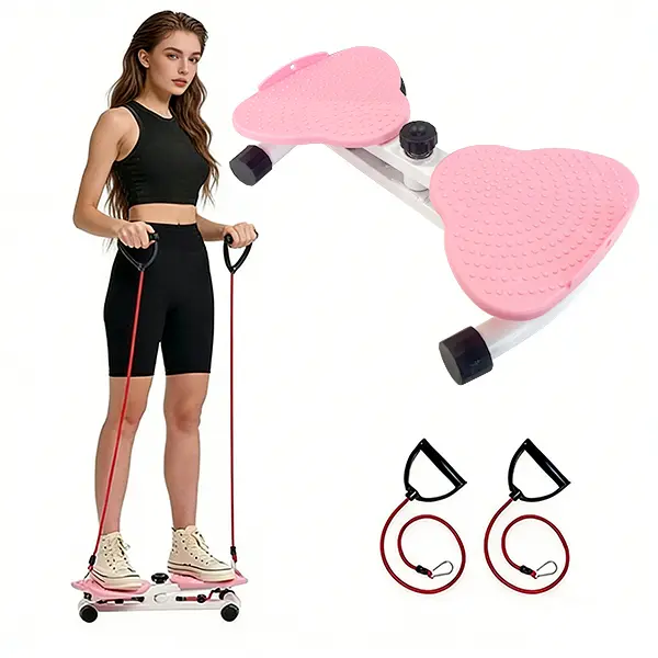 Ranbro Waist Twist Machine Silent Twisting Board with Feet Apart Design Double Non Slip Exercise Equipment 330Lbs Weight Capacity At Home Gym Fitness Gear with Resistance Bands Adjustable Multi Functional Rotary Training Device Machine