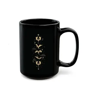 Dragon Mug Inspired by Fourth Wing Black Mug Book Lovers Coffee Mug Dragon Mug Hot Cocoa And Tea Mug Fantasy Bookish Lovers Mug