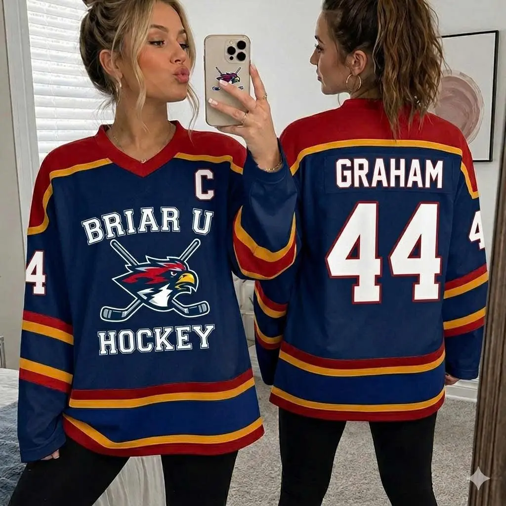 Personalized Briar U Hockey Jersey, Custom Name Number Jersey, Hockey Romance College Shirt, BookTok Gift, Hockey Romance