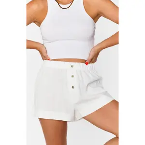 Show Me Your Mumu Max Boxer Shorts White Linen