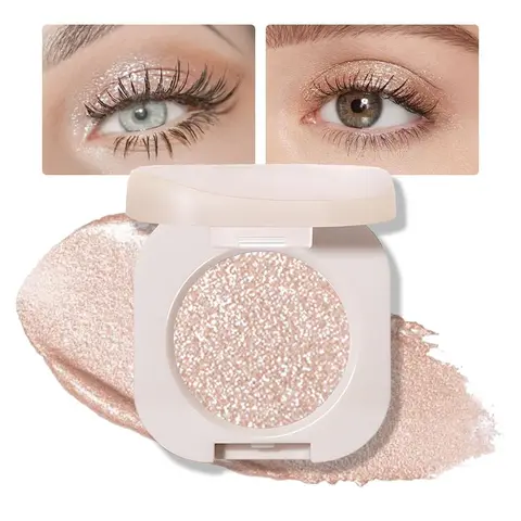 Monochrome Glittle Eyeshadow, sparkly makeup.light   shimmer  eyeshadow, pressed shimmer eyeshadow,  glittery eyeshadow Matte Pressed Powder Single Vegan Eyeshadow;  Talc, Paraben & Cruelty Free