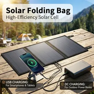 30W Foldable Solar Panel, Portable Solar Panel, Solar Charger, Multiple Sizes Interface for Outdoor, Cell Phone, Outdoor, Camping, Travel, Rooftop, RV, Car, Emergency Power Supply