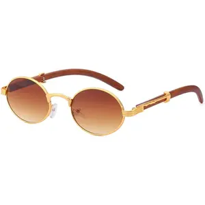 Retro Oval Sunglasses for Men Women Classic  Imitation  Small Round Black Sunglasses