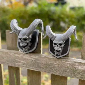 Skull with Horns V2 Emblem Fits 2009-2022 (Classic 4th GEN for 19+) RAM Pickup Tailgate and Grill -1500, 2500, 3500