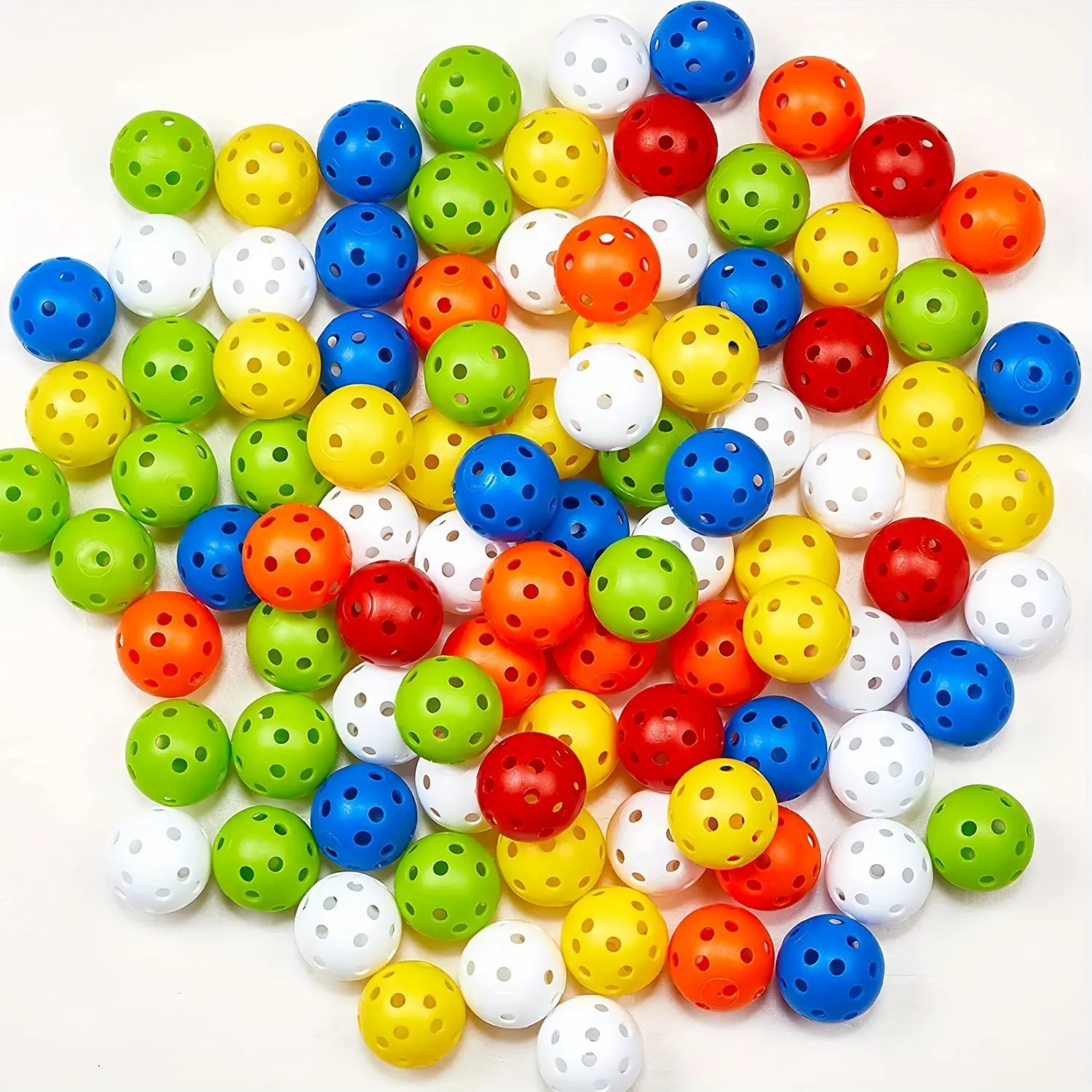 50pcs/pack 42mm Golf Practice Balls 26 Holes Indoor Plastic Golf Balls Polyethylene Material