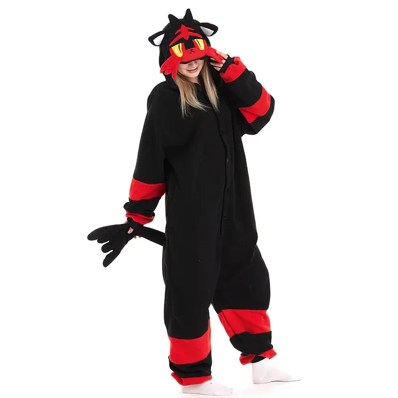 Fleece Women Onesie Kawaii Kigurumi Cartoon Pajamas Halloween Cosplay Costume Family One-Piece Pijama Anime Suit Christmas Gifts