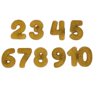 Cutie Crowns® Gold Number Shoe Charms – Birthday Crown (9-Pack, Numbers 2-10)