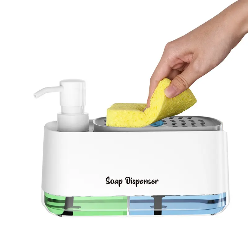 Multifunctional Bathroom Accessories Set, Includes Soap Dispenser, Sponge Holder, Kitchen Sink Pump, Ideal for Christmas Festival Use
