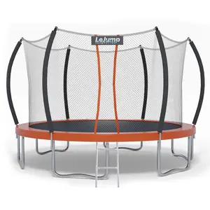 LEJUMP Trampoline Sunrise Outdoor for kids and adults 12ft fitness and Outdoor Games  Recreational Big Trampoline with Enclosure Net & Ladder