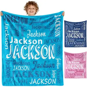 Ships Next Day, Personalized Blanket for Teen Boys Girls, Custom Blanket with Name Customized Flannel Throw Christmas Birthday Blanket Gifts for Kids or Adult