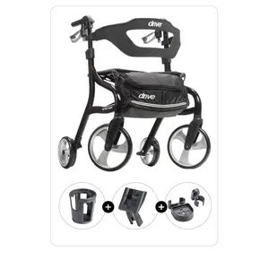Drive Medical Nitro Tall Sprint Rollator with Accessory Bundle