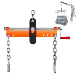 GAOMON Engine Load Leveler,Engine Hoist Leveler with Ball Bearing,2 Chains and Adjustable Handle,Engine Hoist Shop Crane Accessory for Up to 1500lbs Orange