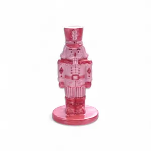 Pink & Red Ceramic Nutcracker Taper Candle Holder